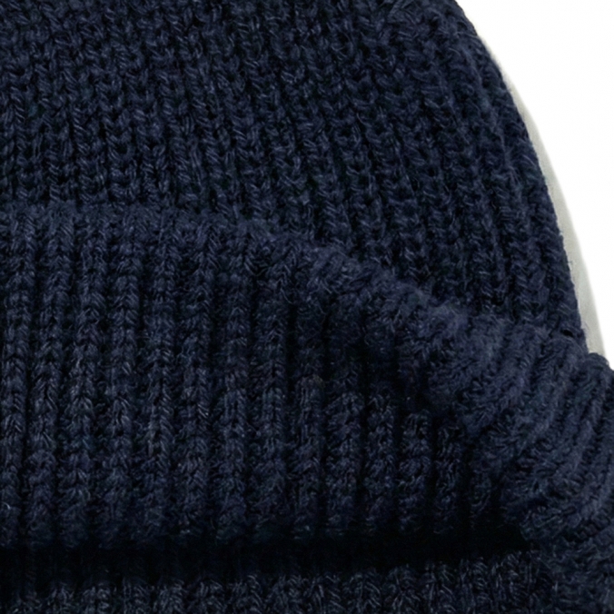REVERSIBLE BLANK BEANIE NAVY