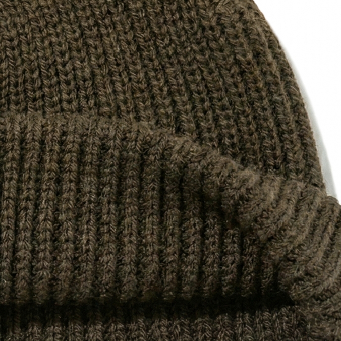 REVERSIBLE BLANK BEANIE KHAKI