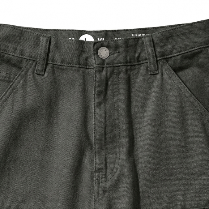 LEOPARD PANEL DOUBLE KNEE PANTS GREY