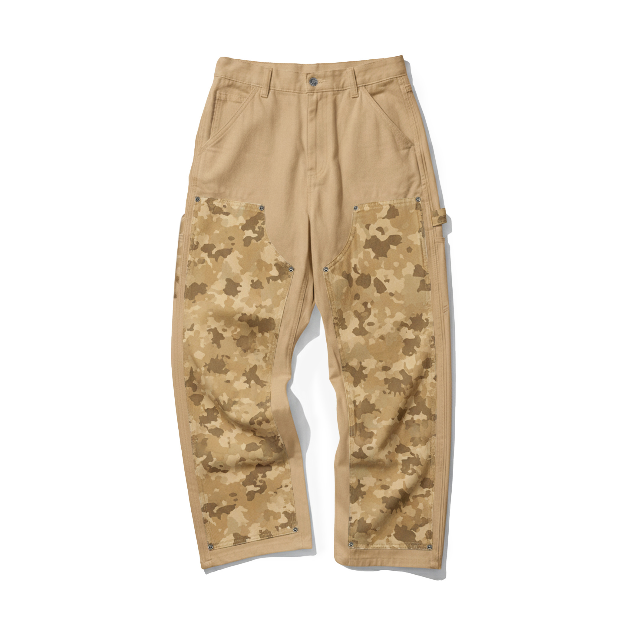 CAMO PANEL DOUBLE KNEE PANTS BEIGE