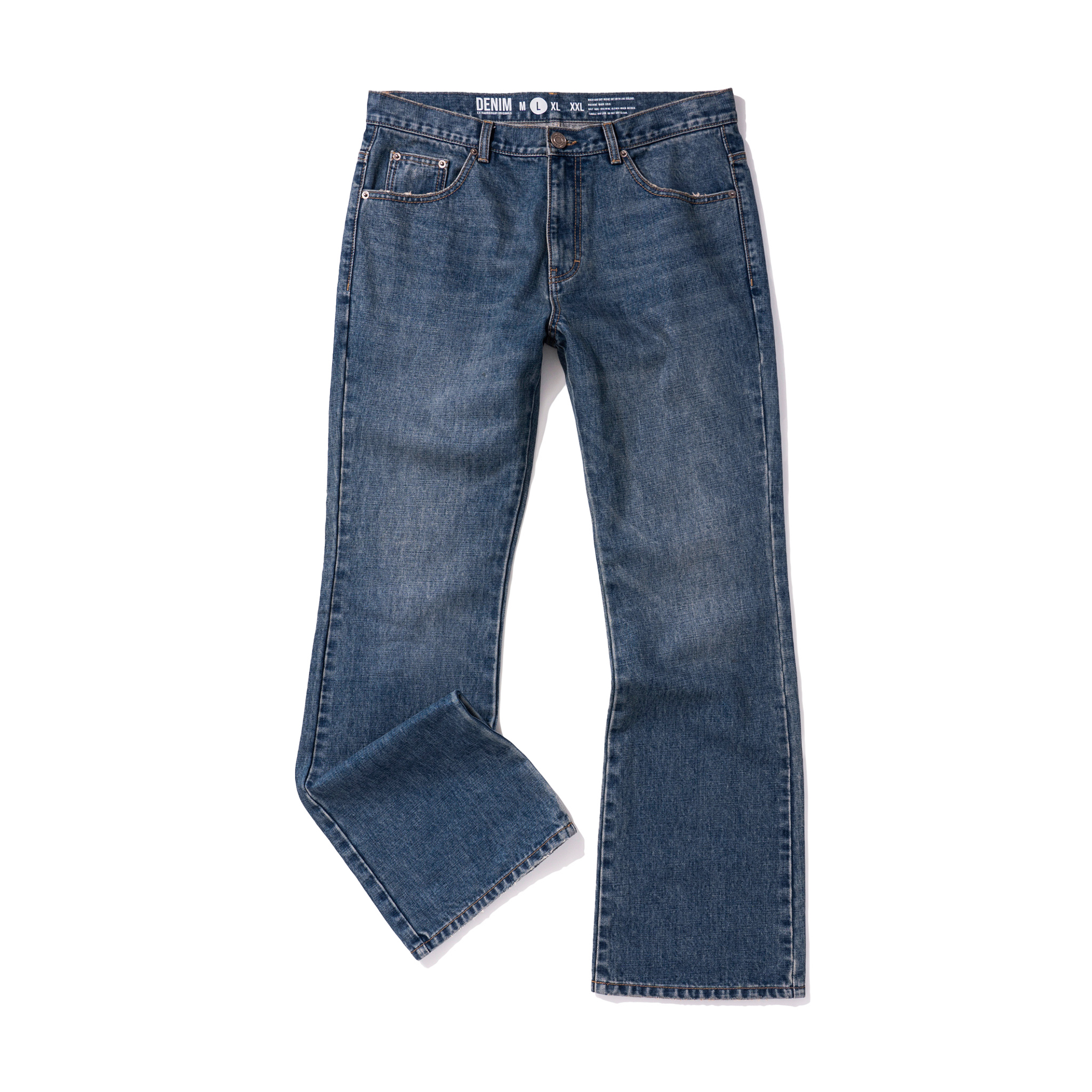FLARE DENIM PANTS DEEP BLUE