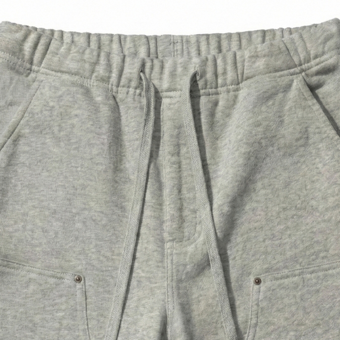 DOUBLE KNEE SWEATPANTS MELANGE GREY