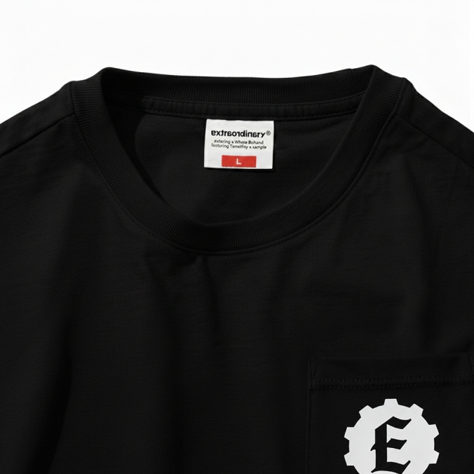 STUDIO LOGO POCKET TEE BLACK