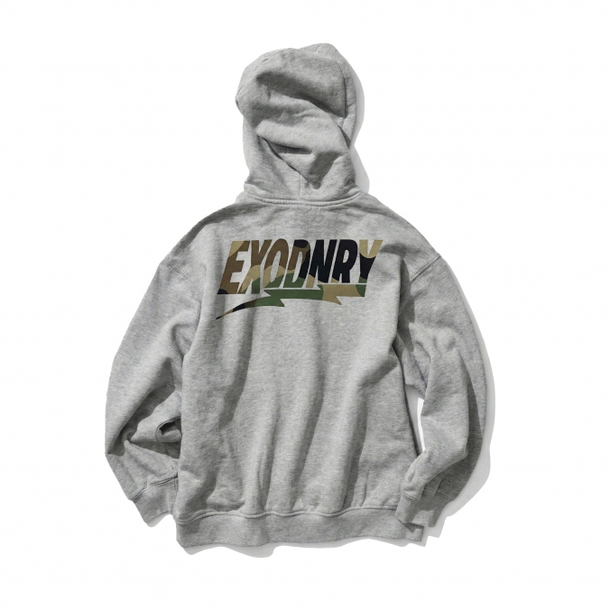 CAMO FILL LOGO ZIP-UP HOODIE MELANGE GREY