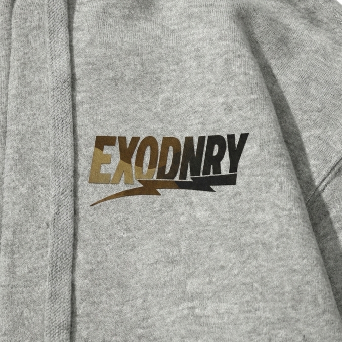 CAMO FILL LOGO ZIP-UP HOODIE MELANGE GREY