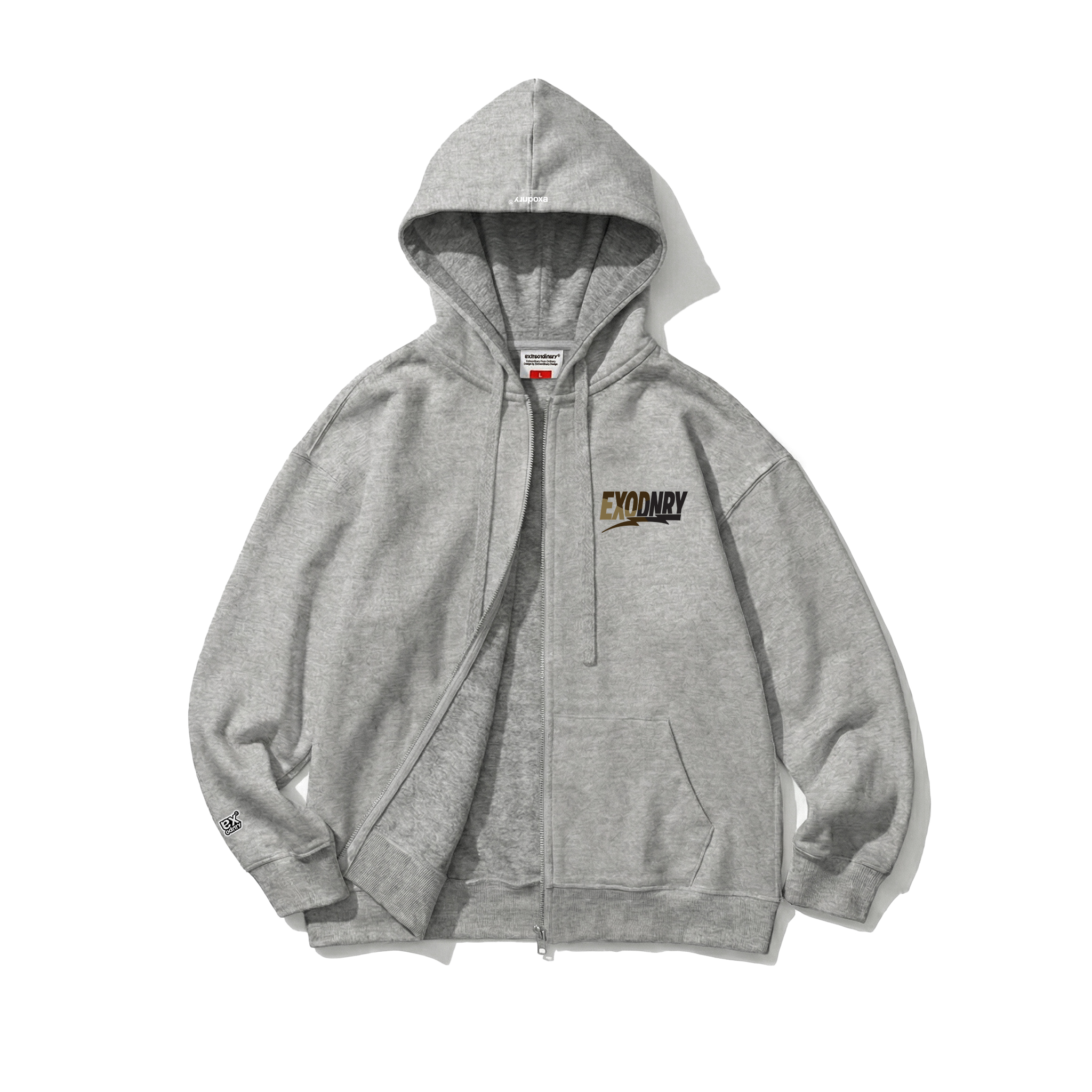 CAMO FILL LOGO ZIP-UP HOODIE MELANGE GREY