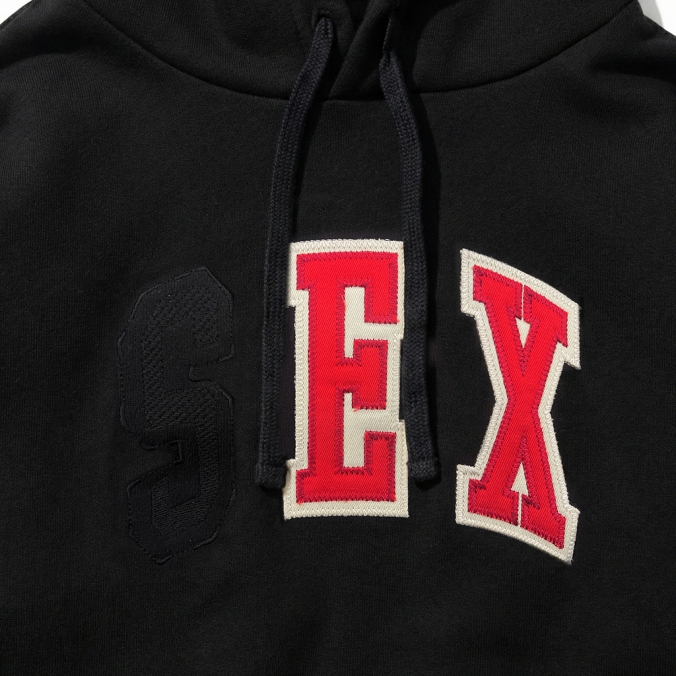 EX APPLIQUE HOODIE BLACK