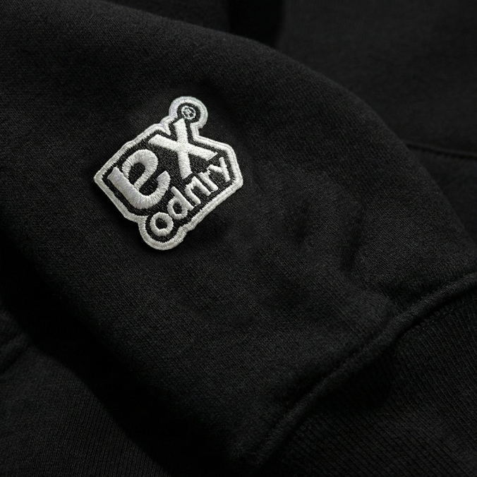 EX APPLIQUE HOODIE BLACK