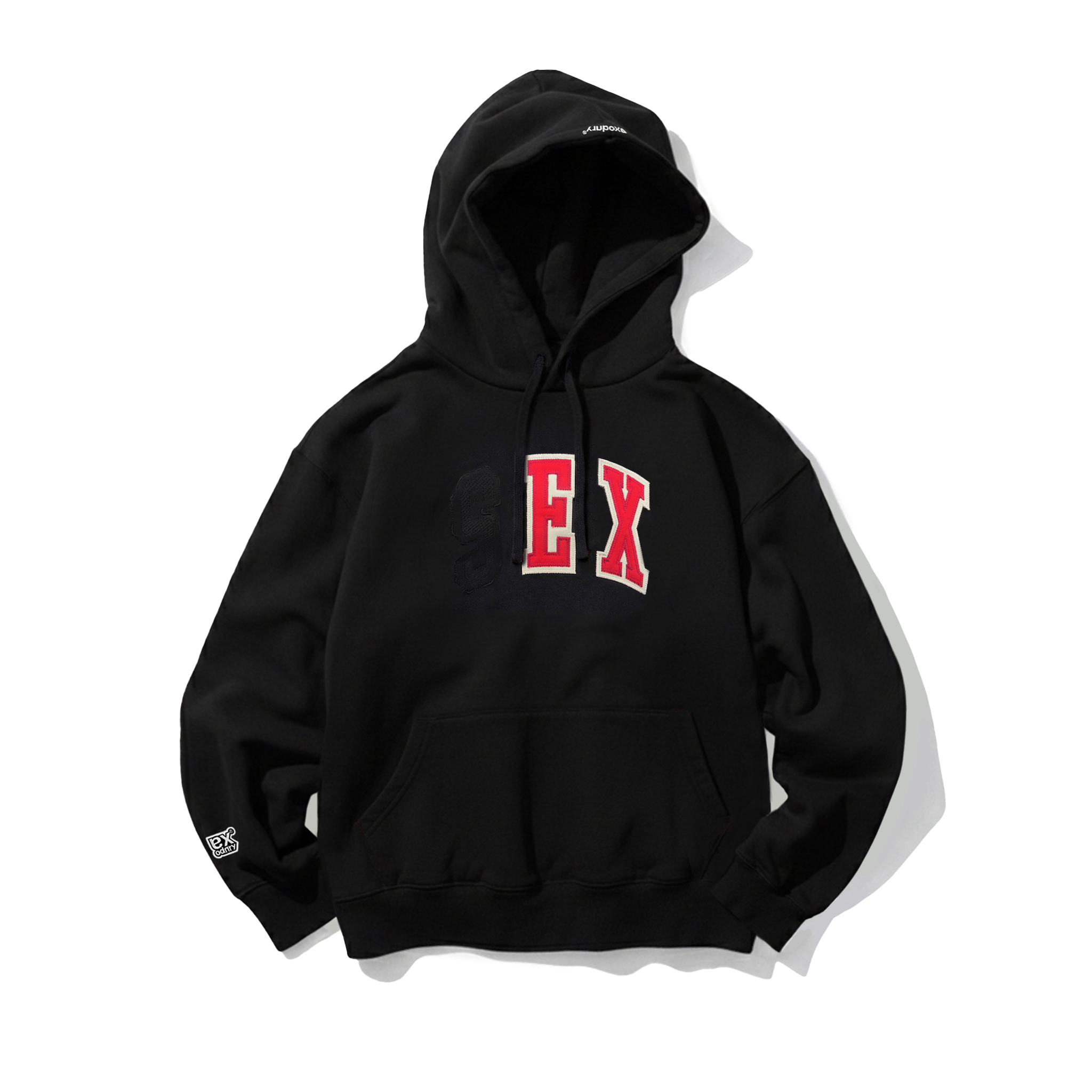 EX APPLIQUE HOODIE BLACK