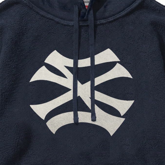 REVERSIBLE EX LOGO HOODIE NAVY
