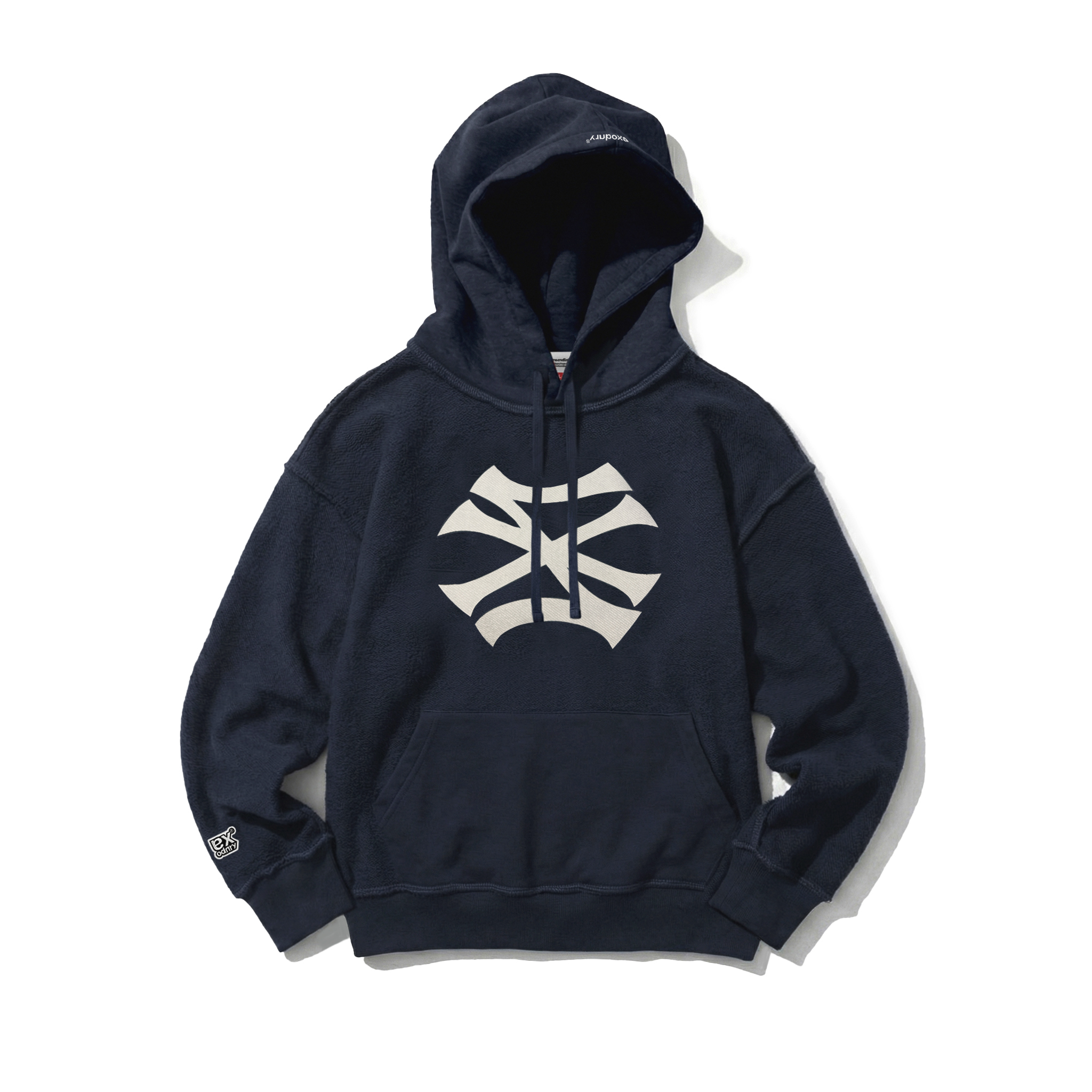 REVERSIBLE EX LOGO HOODIE NAVY