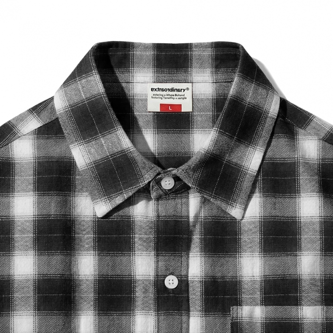 OMBRE CHECK SHIRT BLACK