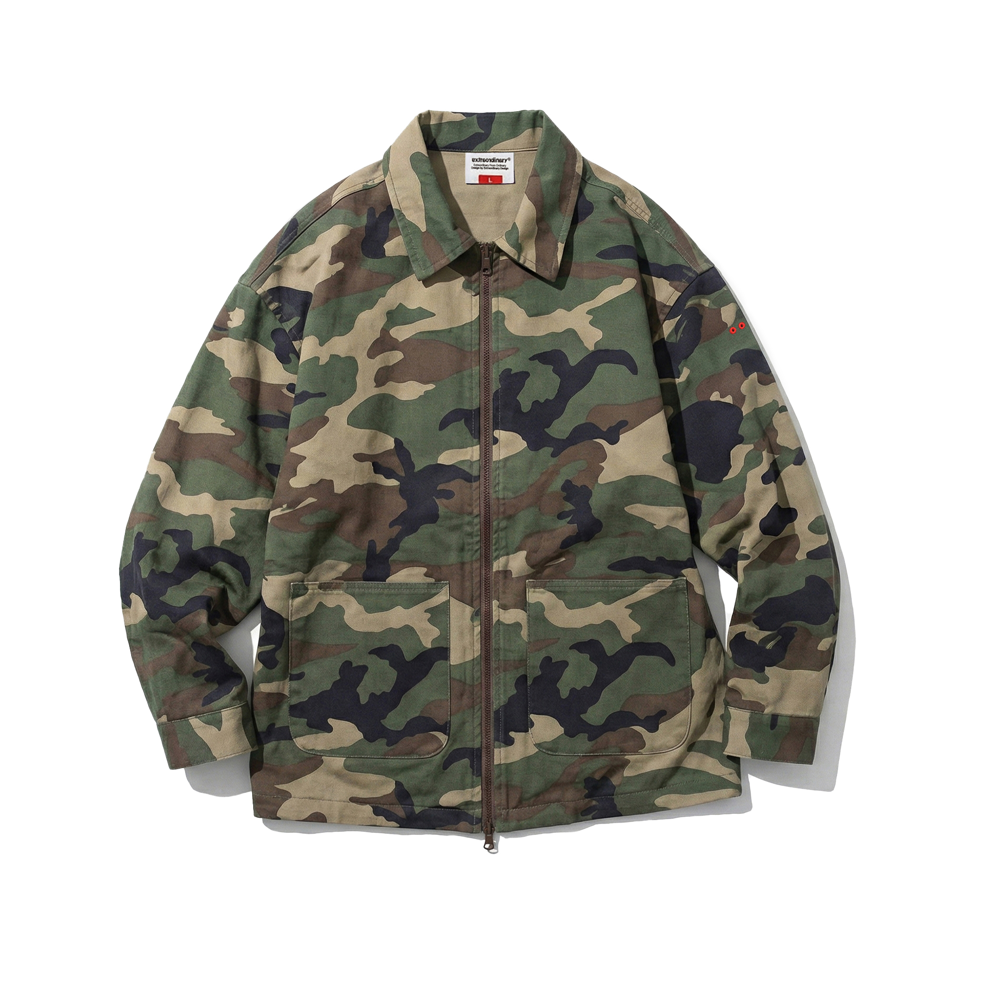 WOODLAND RIPSTOP CAMO ZIP-UP SHIRKET CAMO