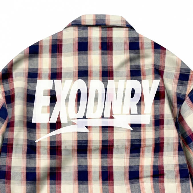 MADRAS CHECK ZIP-UP SHIRKET NAVY