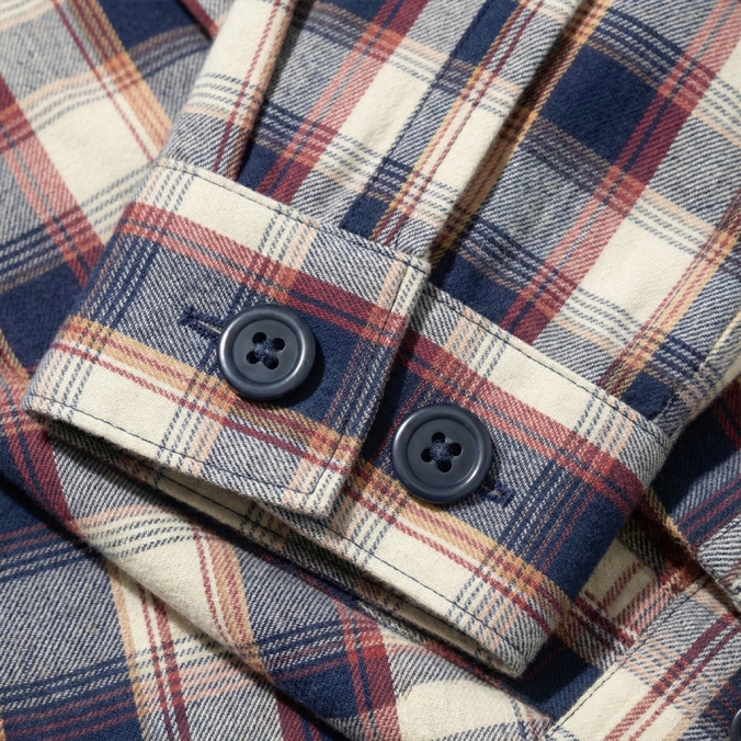 MADRAS CHECK ZIP-UP SHIRKET NAVY