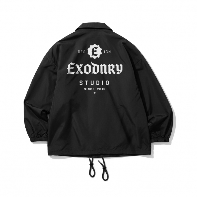 STUDIO LOGO COACH JACKET BLACK