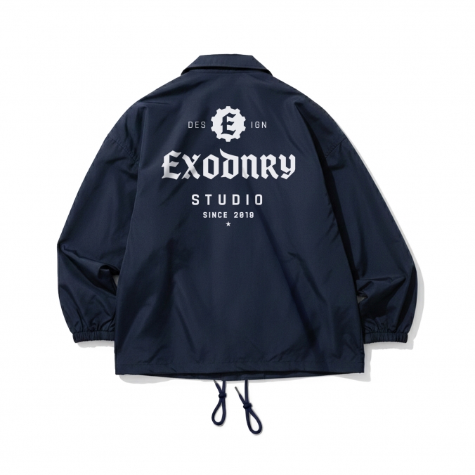 STUDIO LOGO COACH JACKET NAVY