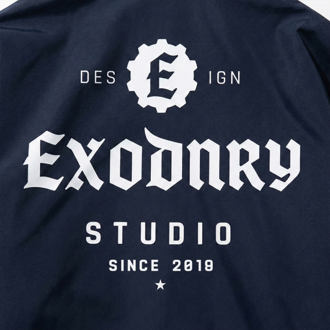STUDIO LOGO COACH JACKET NAVY