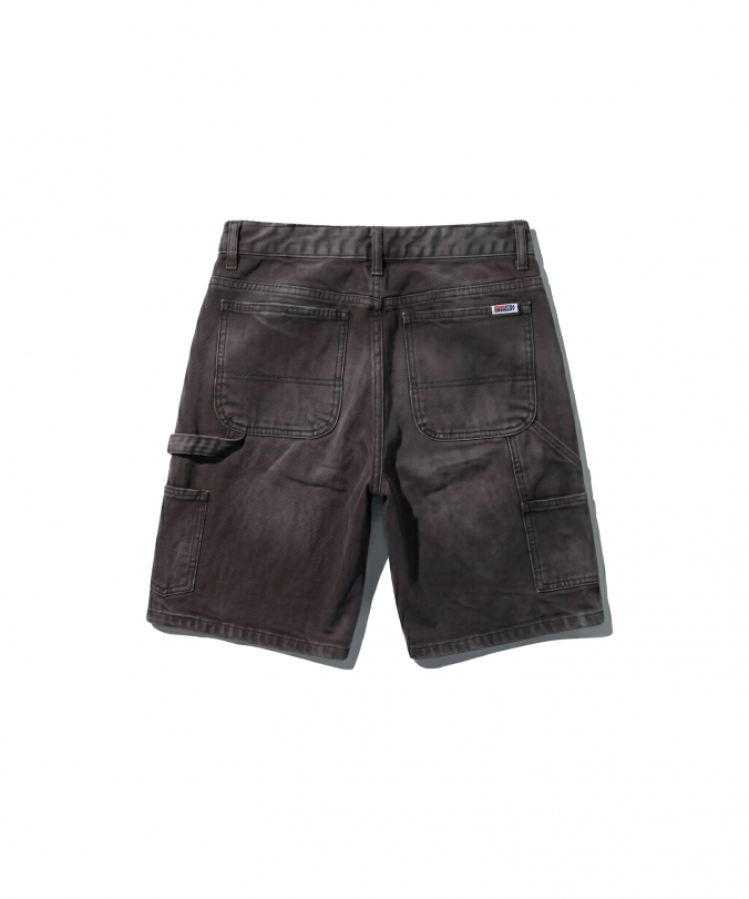 WASHED OXFORD DOUBLE KNEE SHORT BLACK