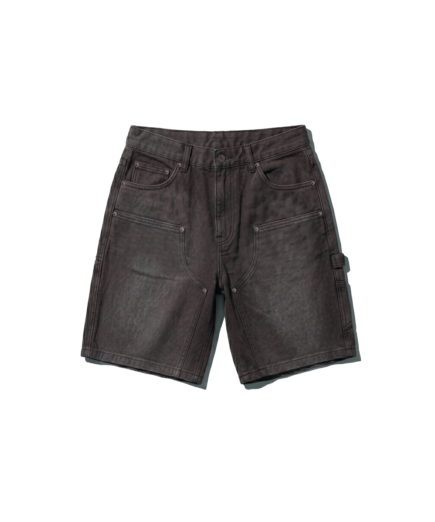 WASHED OXFORD DOUBLE KNEE SHORT BLACK