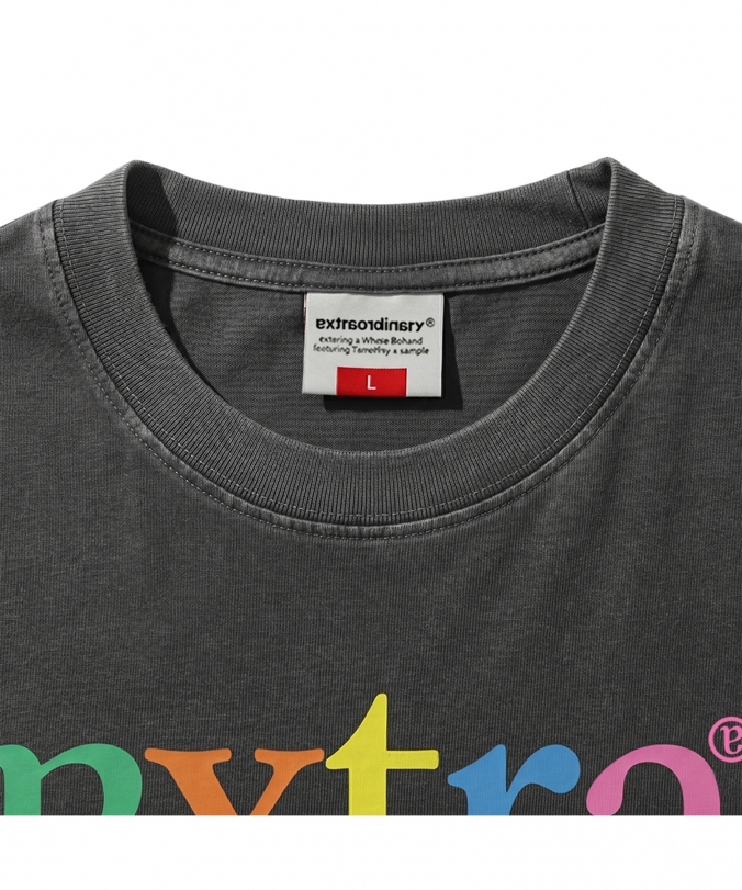WASHED EXTRA BOOTLEG TEE CHARCOAL