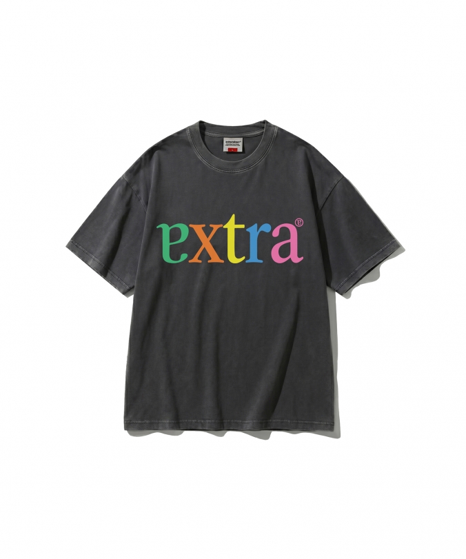 WASHED EXTRA BOOTLEG TEE CHARCOAL