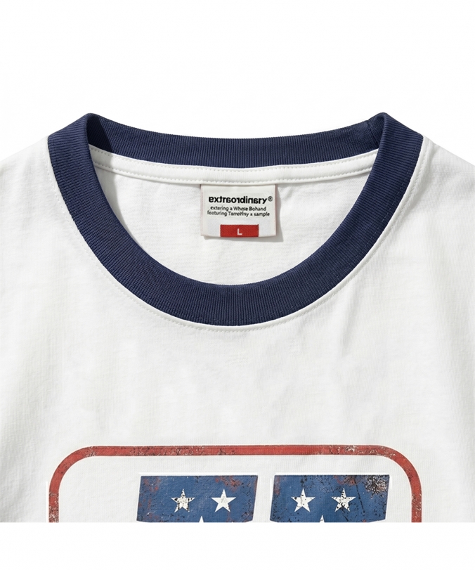 NUMBER X RINGER TEE OFF WHITE