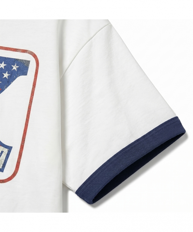 NUMBER X RINGER TEE OFF WHITE