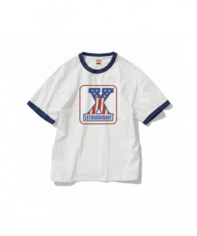 NUMBER X RINGER TEE OFF WHITE