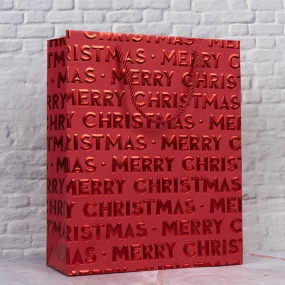 X-mas 3D 금박 쇼핑백(중) [260 x 100 x 320mm] (10개1세트) 크리스마스카드 크리스마스선물 크리스마스엽서 엽서 선물