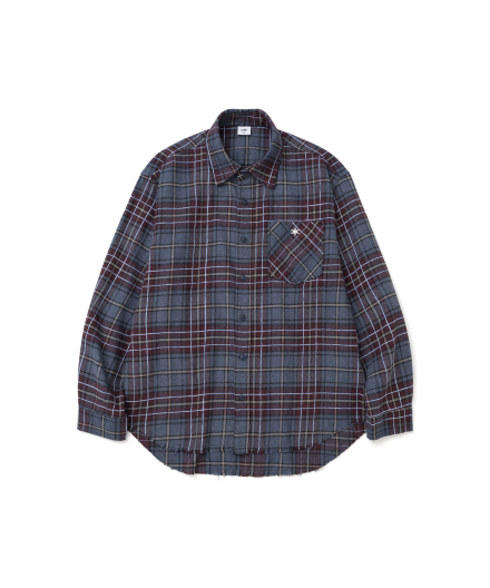 FRAYED HEM SHIRTS BLUE