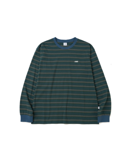 STRIPE LS TEE GREEN