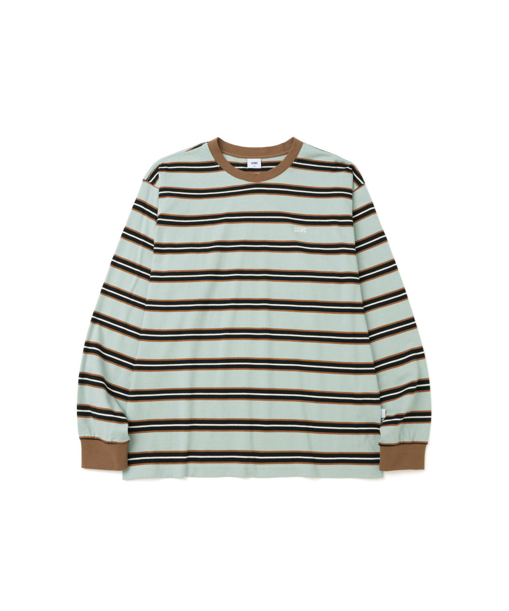 STRIPE LS TEE SKYBLUE