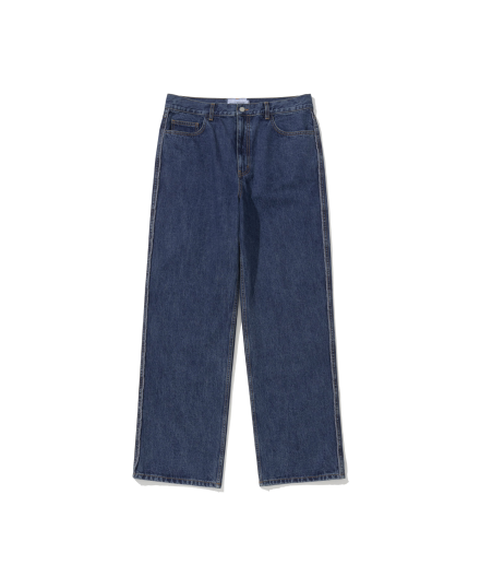 SIDE CHECK RELAXED DENIM PANTS INDIGO WASHED