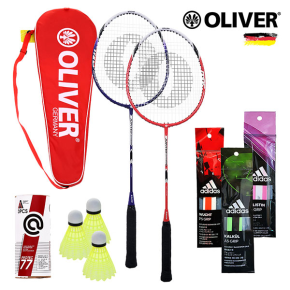 OLIVER 올리버 배드민턴 쥬피터 라켓2P+아디다스그립2P+아티나셔틀콕3P
