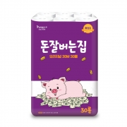 [대량할인ㅣ품질보증] 삼정펄프 돈잘버는집 30m 3겹30롤 브랜드 화장지 휴지