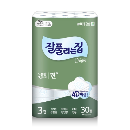 [대량할인 역마진상품ㅣ품질보증] 미래생활 잘풀리는집 무형광 련 30m 3겹30롤 화장지 휴지