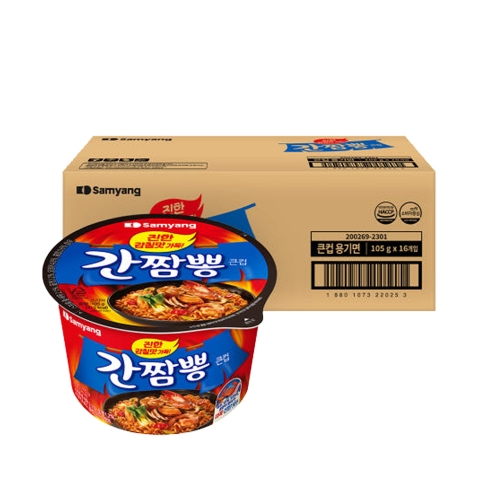 [단일배송지 대량할인 무배] 삼양 간짬뽕 큰컵라면 16입