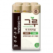 [대량할인 역마진상품ㅣ품질보증] 100%천연 그루 오리지날 30m 3겹30롤 화장지 휴지
