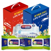 [회원특가] 우리집 위생기획 선물세트 우리집 청소포 2개 + 더케어 위생행주 1개