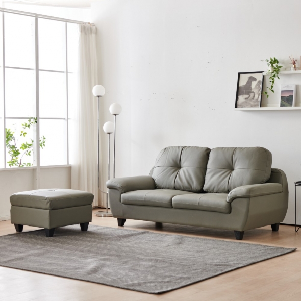 [단독특가] 동서가구 홈즈 3인 가죽소파+스툴