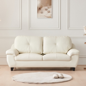 [단독특가] 동서가구 홈즈 3인 가죽소파+스툴