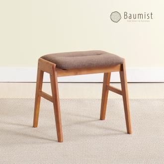 [바우미스트]네벨 원목 패브릭 가죽 스툴
