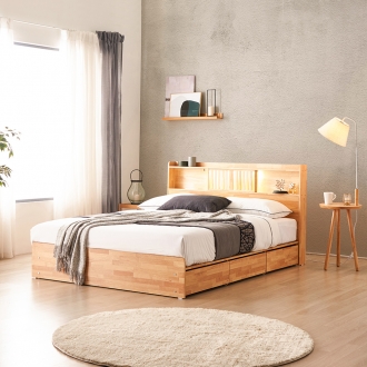 [단독특가] 동서가구 피렌체 우든 LED조명 원목 수납침대 SS/Q 8종모음 (+매트리스선택)