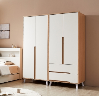 [단독특가]동서가구 밀크 1600옷장세트 다리형 DF925917