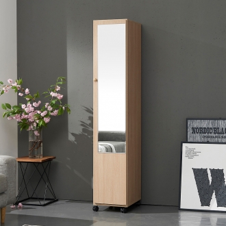 동서가구 유니스 300 틈새 거울도어 수납장