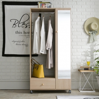 동서가구 유니스 800폭 멀티 수납행거 옷장