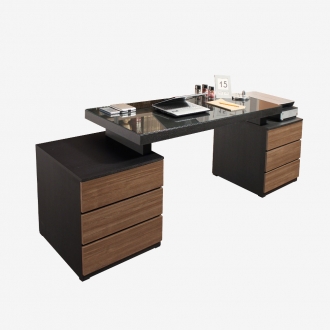 동서가구 우드블랙 모던 6단서랍 컴퓨터 책상