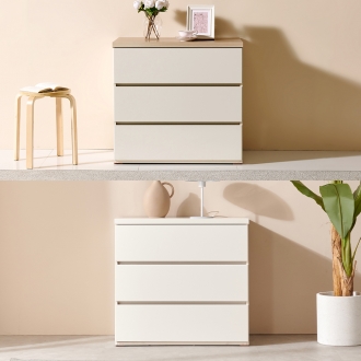 [소티디자인] 디프2 속깊은 3단 서랍장 800 - 2color