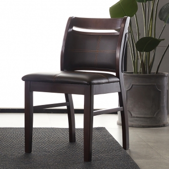 [소티디자인] 미스틱 원목 식탁의자 - 월넛 (1+1)